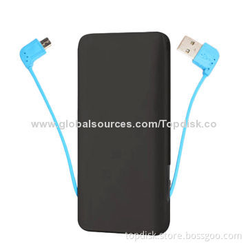 Emergency power bank chargers for mobile phones with cables